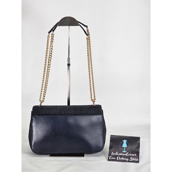NWT Michael Kors Women's Sloan Denim Blue Chain Strap Shoulder Bag Sz Large 2170 - Picture 6 of 13